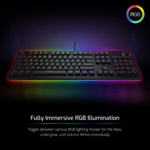 TECWARE Spectre Pro, RGB Mechanical Keyboard with Volume Knob, Full Size 104 Keys (Outemu Brown)