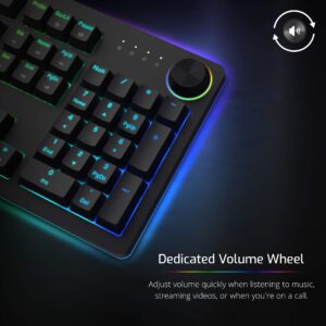 TECWARE Spectre Pro, RGB Mechanical Keyboard with Volume Knob, Full Size 104 Keys (Outemu Brown)