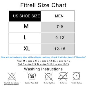 FITRELL 6 Pack Men's Ankle Running Socks Low Cut Cushioned No Show Athletic Sports Socks, Shoe Size 9-12, White+Blue