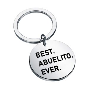 CENWA Abuelito Gift Best Abuelito Ever Keychain Grandfather Gift Hispanic Father's Day Gift Abuelo Gifts Abuelito Gifts (Best Abuelito Ever Keychain)