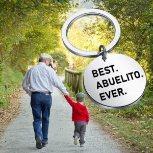 CENWA Abuelito Gift Best Abuelito Ever Keychain Grandfather Gift Hispanic Father's Day Gift Abuelo Gifts Abuelito Gifts (Best Abuelito Ever Keychain)