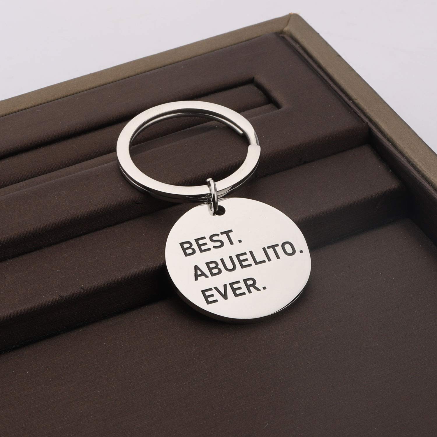 CENWA Abuelito Gift Best Abuelito Ever Keychain Grandfather Gift Hispanic Father's Day Gift Abuelo Gifts Abuelito Gifts (Best Abuelito Ever Keychain)