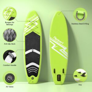 FBSPORT 10'6'' Premium Inflatable Stand Up Paddle Board, Yoga Board with Durable SUP Accessories & Carry Bag | Wide Stance, Surf Control, Non-Slip Deck, Leash, Paddle and Pump for Youth & Adult