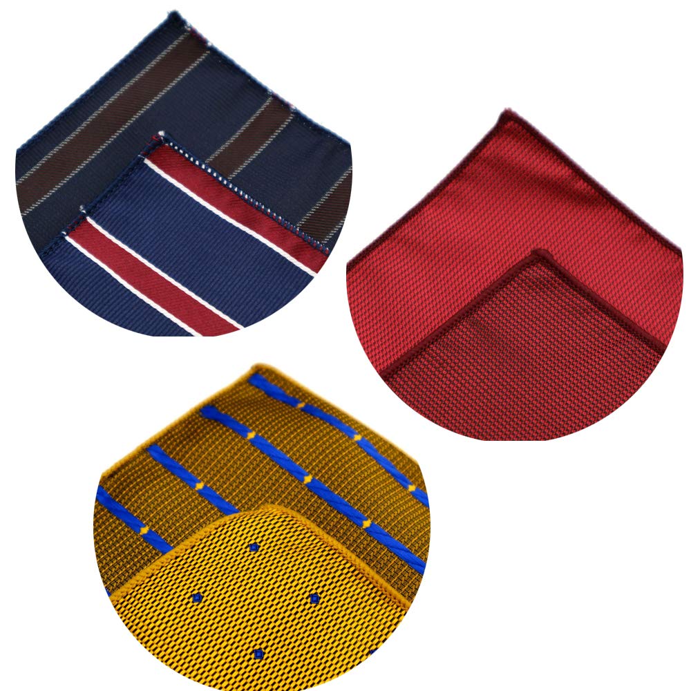 GOADAFOO 15 Pack Handkerchiefs Men 22CM Blue Burgundy Black Pocket Squares Dots Kerchief Accessories