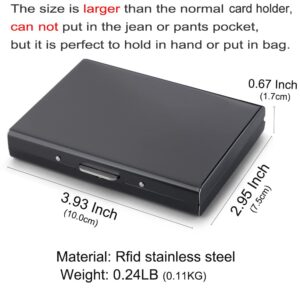 EASTNIGHTS RFID Credit Card Holder Protector Metal Credit Card Wallet Business Card Holder for Men Women Gift Box Package (Black)