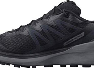 Salomon Sense Ride 4 Trail Running Shoes for Men, Black/Quiet Shade/Ebony, 12