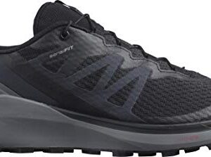 Salomon Sense Ride 4 Trail Running Shoes for Men, Black/Quiet Shade/Ebony, 12