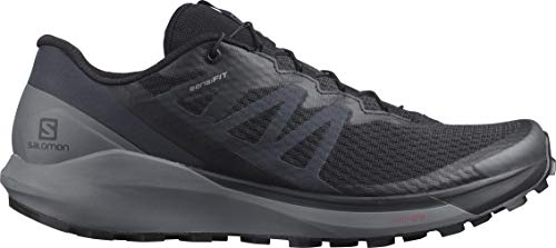 Salomon Sense Ride 4 Trail Running Shoes for Men, Black/Quiet Shade/Ebony, 12