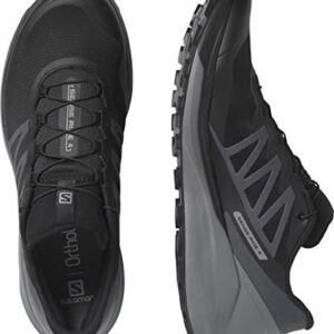 Salomon Sense Ride 4 Trail Running Shoes for Men, Black/Quiet Shade/Ebony, 12