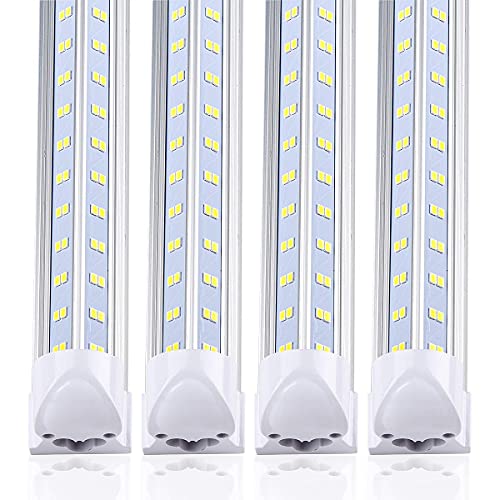 TOPTRONED (10-Pack) 8ft LED Shop Light Fixture,V Shape 120W 19000LM 5000K (Daylight White),8 Foot, 96'' T8 Integrated LED Tube, Linkable Led Bulbs for Garage, Warehouse, Plug and Play, Clear Lens