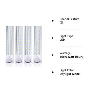 TOPTRONED (10-Pack) 8ft LED Shop Light Fixture,V Shape 120W 19000LM 5000K (Daylight White),8 Foot, 96'' T8 Integrated LED Tube, Linkable Led Bulbs for Garage, Warehouse, Plug and Play, Clear Lens