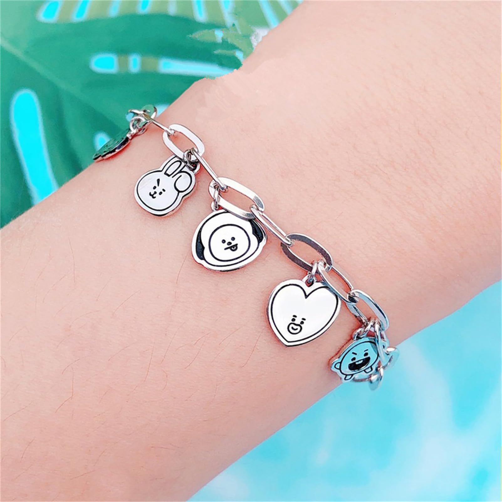 Mshion Charm Bracelet Women's Stainless Steel Bracelets Pendant Link Jewelry Holiday Gifts