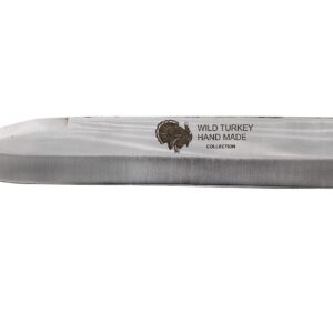 Wild Turkey Handmade Collection 17.25" Fixed Blade Hunting Knife w/Leather Sheath (COLORED WOOD)