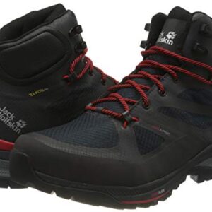 Jack Wolfskin Men's Force Striker Texapore Mid M Hiking Boot, Phantom/Red, 11.5