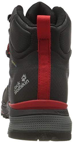 Jack Wolfskin Men's Force Striker Texapore Mid M Hiking Boot, Phantom/Red, 11.5