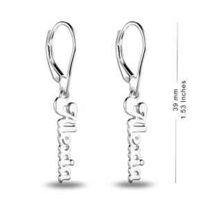 LeCalla Personalized Customized Name Lever-Back Earrings for Women Teen