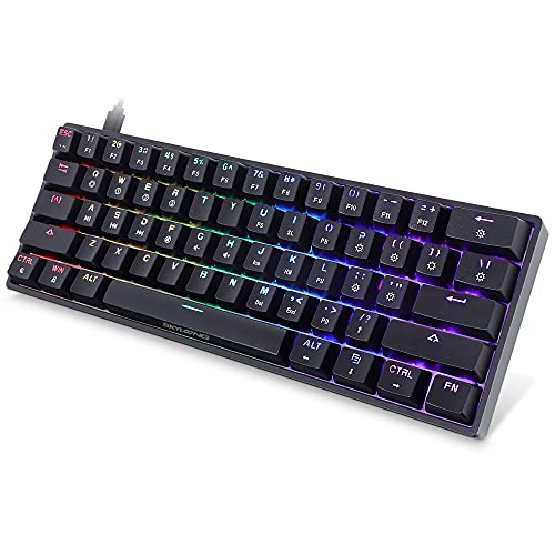 SKYLOONG GK61 SK61 60% Mechanical Keyboard 61 keys Portable Small Full Keys Programmable Gaming Keyboard Red Switch Hot Swappable RGB Mechanical Keyboard for PC Mac Laptop