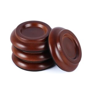 hardwood piano caster cups floor protector solid caster for upright piano non-slip & anti-noise foot pad, (brown) - set of 4