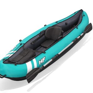 Bestway Hydroforce Ventura Kayak 1 Person Set, Inflatable Boat Set with Hand Pump, Paddle and Storage Bag, Multiple Styles, Light Blue