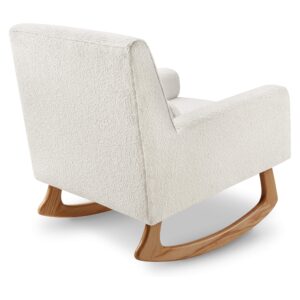 Nursery Works Sleepytime Rocker in Ivory Boucle with Light Legs, Wood, Foam, Greenguard Gold and CertiPUR-US Certified