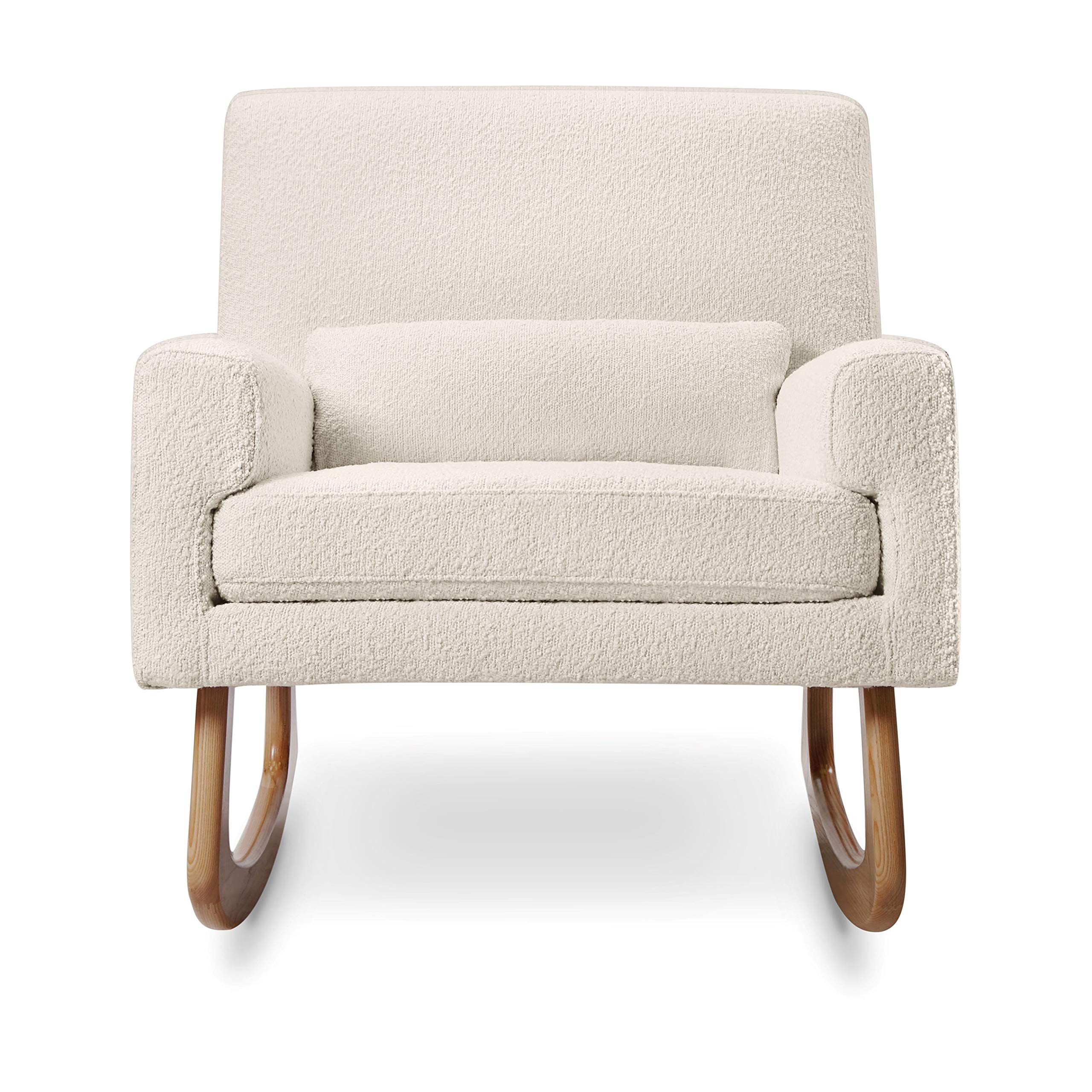 Nursery Works Sleepytime Rocker in Ivory Boucle with Light Legs, Wood, Foam, Greenguard Gold and CertiPUR-US Certified