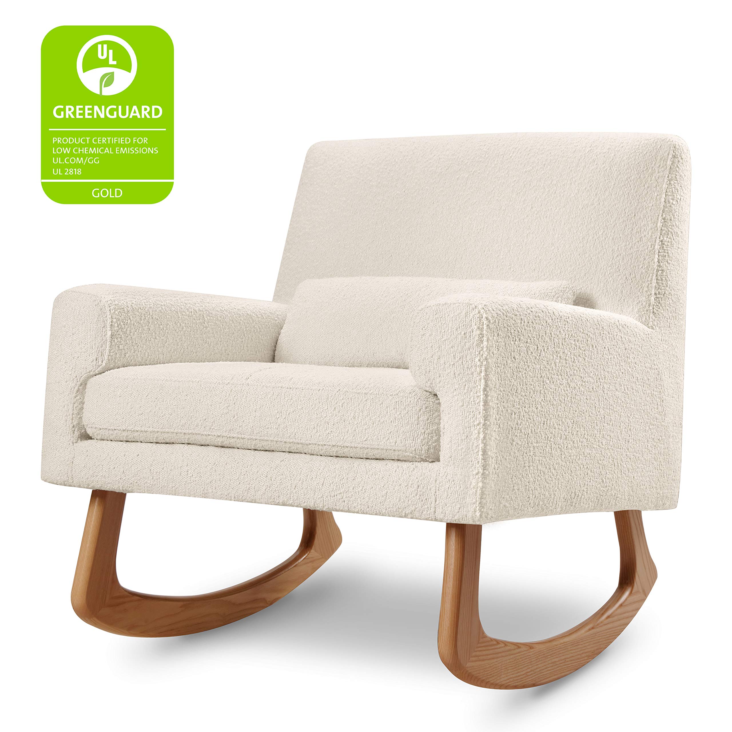 Nursery Works Sleepytime Rocker in Ivory Boucle with Light Legs, Wood, Foam, Greenguard Gold and CertiPUR-US Certified