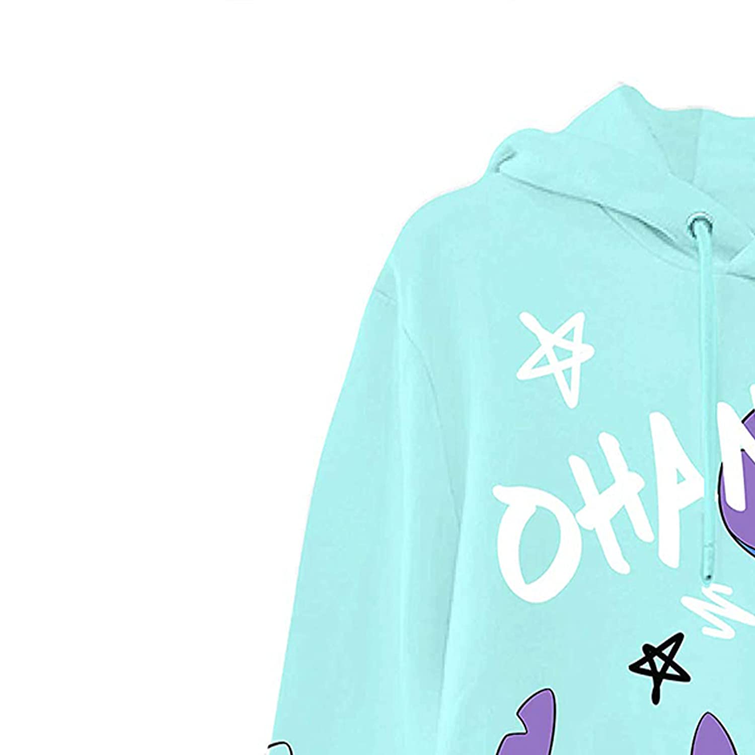 Disney Ladies Lilo and Stitch Sweatshirt - Ladies Classic Lilo and Stitch Hoodie Sweatshirt (Sky Blue Hoodie, Large)