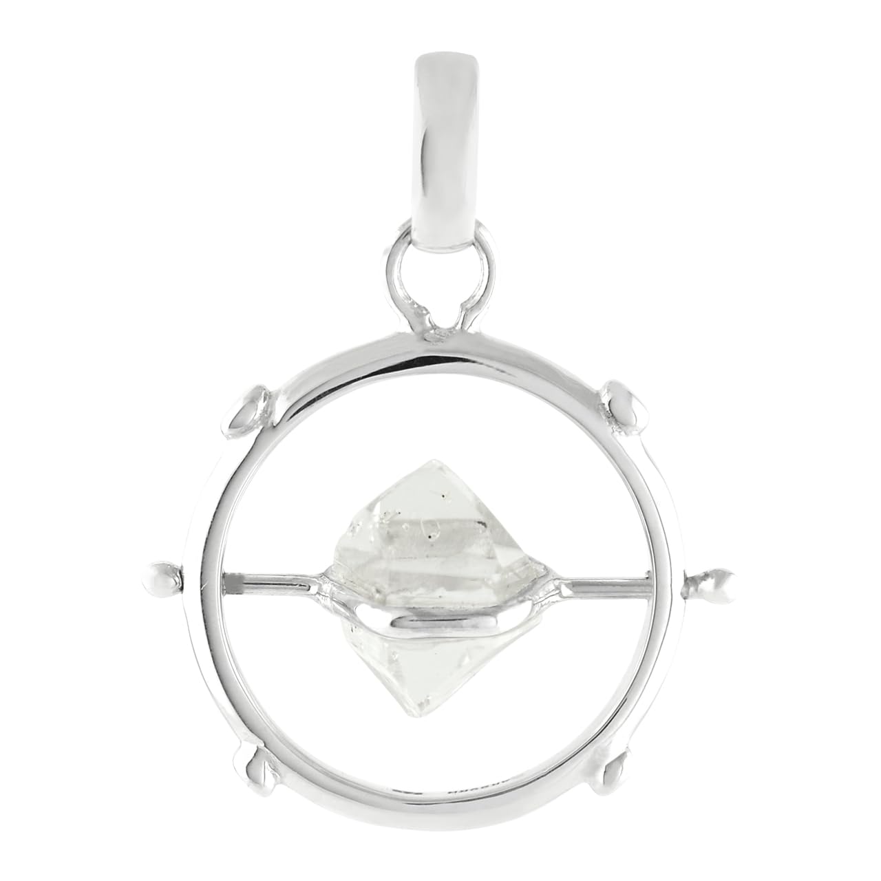 Starborn Herkimer Diamond Spinner Pendant in Sterling Silver