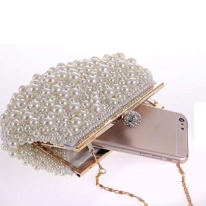 Montip Lynn Evening Wedding Clutch Handbag Pearl Bag Dress Dinner Bag Small Purse Bridesmaid Handbag White