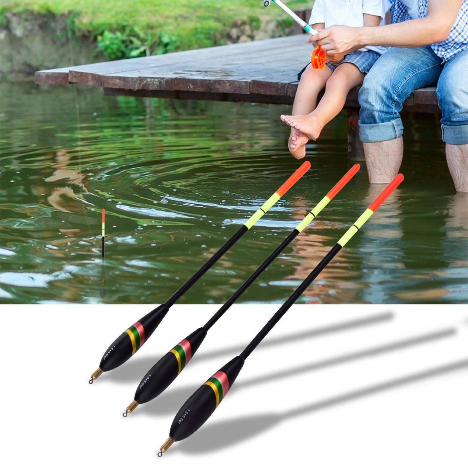 Health Gear Fishing Bobbers, Fishing Slip Floats, 3Pcs Fishing Floats and Bobbers Slip Bobbers for Crappie Professional Fishing Tackle Tools 1.5+6g 1.5+5g 1.5+4g