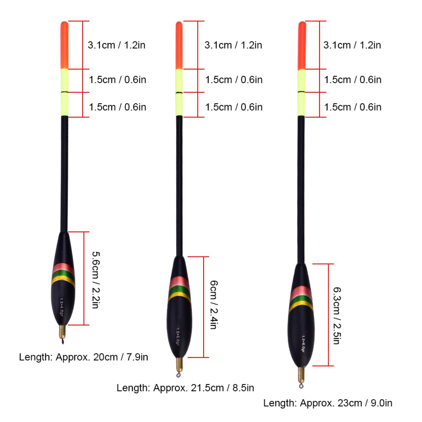 Health Gear Fishing Bobbers, Fishing Slip Floats, 3Pcs Fishing Floats and Bobbers Slip Bobbers for Crappie Professional Fishing Tackle Tools 1.5+6g 1.5+5g 1.5+4g