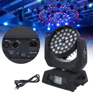 Samger 2 Pack 360W 16CH RGBW Moving Head Light DMX512 Adjustable Pan and Tilt LED Moving Head Spot Light DJ Light Rotating Stage Effect Lamp for Ceremony Club Party Disco Music Shows