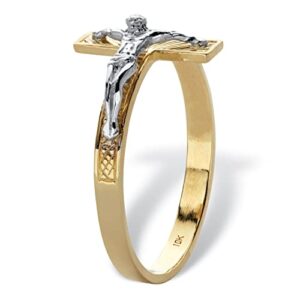 PalmBeach 10K Gold Two-Tone Crucifix Ring Sizes 6-10 Size 10