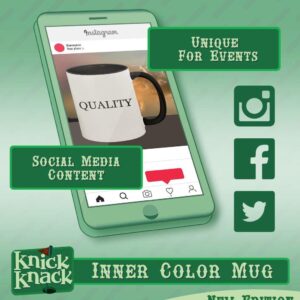 Knick Knack Gifts #heckle - 11oz Ceramic Colored Handle and Inside Coffee Mug Cup, Black