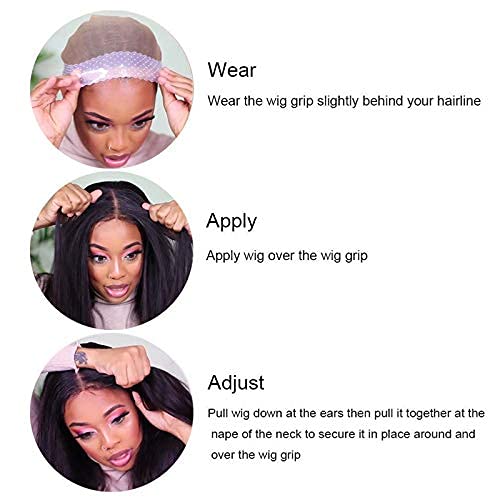 LULALA TOO No-Slip Wig Grip Band Transparent Silicone Wig Band Comfort Head Hair Band Extra Hold Wig Headband Adjustable Women Hair Wig Band (White)