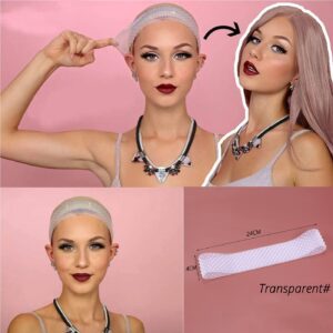 LULALA TOO No-Slip Wig Grip Band Transparent Silicone Wig Band Comfort Head Hair Band Extra Hold Wig Headband Adjustable Women Hair Wig Band (White)