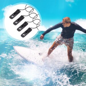 VILLCASE 4Pcs Surfboard Fin Clips Surfing Watershed Fin Clip Paddle Board Surfboard Tail Clip Surfboard Accessory for Outdoor Surfing Beach 4.3 x 1.3 x 1cm (Black)