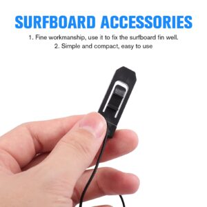 VILLCASE 4Pcs Surfboard Fin Clips Surfing Watershed Fin Clip Paddle Board Surfboard Tail Clip Surfboard Accessory for Outdoor Surfing Beach 4.3 x 1.3 x 1cm (Black)