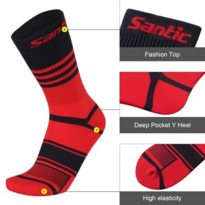 Santic Cycling Socks for Men & Women Running Hiking Soccer Socks Crew Athletic Anklets