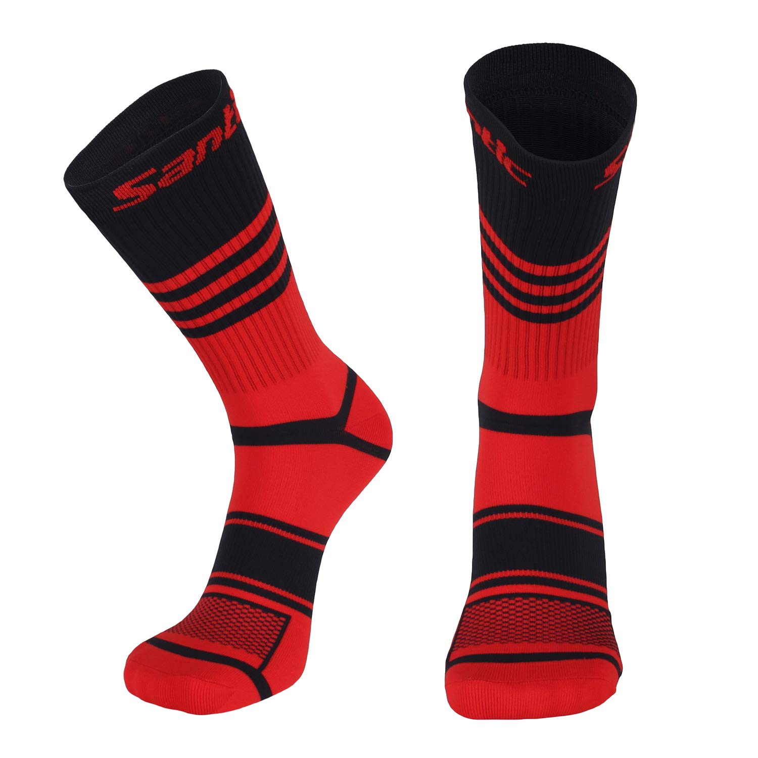 Santic Cycling Socks for Men & Women Running Hiking Soccer Socks Crew Athletic Anklets