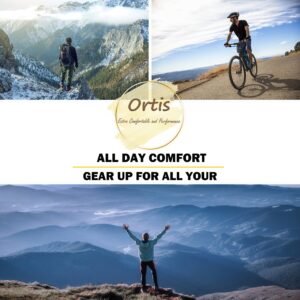 Ortis Men's Merino Wool Cushion Crew Socks with Moisture Wicking Control Light Weight Breathable for Outdoor Hiking Cycling(Blue L)