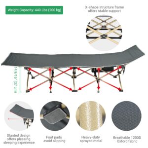 Yescom Outdoor Collapsible Camping Cot Folding Tent Bed with Carry Bag Potable for Travel Hunting Patio Home Office Rest