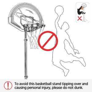 Topeakmart 7-9ft Portable Basketball Hoops & Goals Removable Youth Basketball Hoop System Stand for Youth Outdoors Indoor Play Height Adjustable