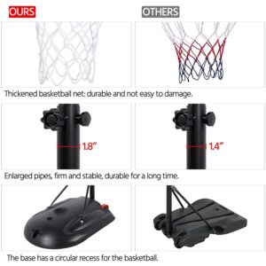 Topeakmart 7-9ft Portable Basketball Hoops & Goals Removable Youth Basketball Hoop System Stand for Youth Outdoors Indoor Play Height Adjustable