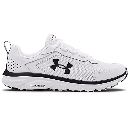 Under Armour Mens Charged Assert 9 Marble Running Shoe, White(101 Black, 11 US