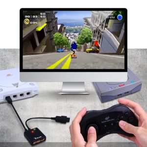 Brook Wingman SD Converter - Support XB Series X/S/One/360, PS5/PS4/PS3, Xb Elite 1/2, Switch Pro Controllers on Dreamcast, Saturn Console and PC(X-Input), Retro Controller Adapter, Turbo and Remap