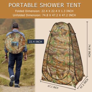 LUVNFUN Privacy Shower Tent – Pop Up Changing Tent Camping Shower Toilet Tent Portable Shelters Room 6.2 FT Tall - Color Forest