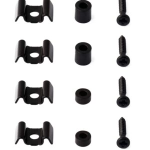 Metallor Guitar String Trees String Retainer Guides Compatible with Strat Tele Style Electric Guitar Bass Parts Replacement Pack of 4pcs with Mounting Screws Black.