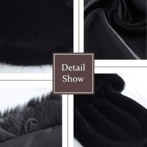 EVILD Bridal Faux Fur Shawls Wraps Wedding Fur Stole Scarf Sleeveless Fur Shrug Luxury Fur Coat for Brides and Bridesmaids(Black)