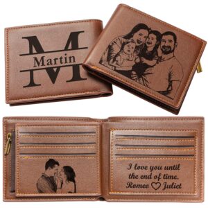 awofer personalized mens wallet, custom photo wallet for men, perfect mens gift, boyfriend gift, father's day gift, groomsmen gift, son gift